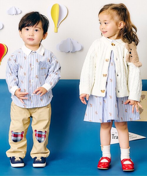 apres les cours（アプレレクール） ワンピース tiny bear ストライプ