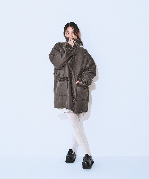 JEANASIS（ジーナシス） ムートンコート ボアコート リバーシブル