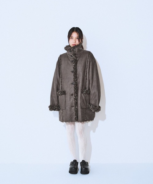 JEANASIS ムートンコート ボアコート リバーシブルムートンファー