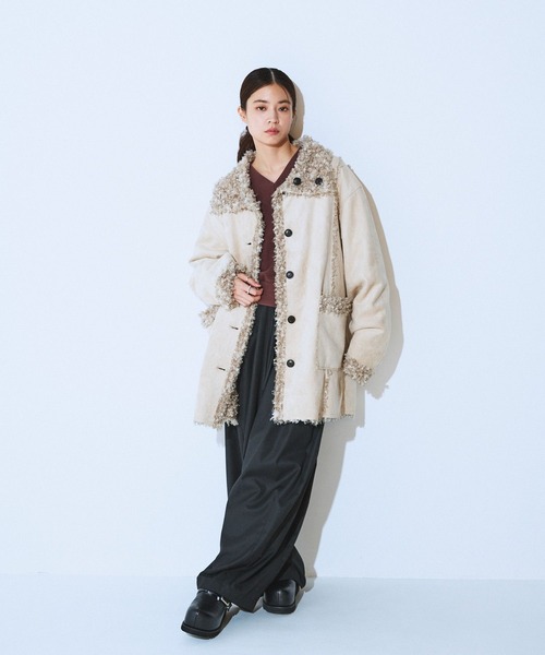 JEANASIS（ジーナシス） ムートンコート ボアコート リバーシブル