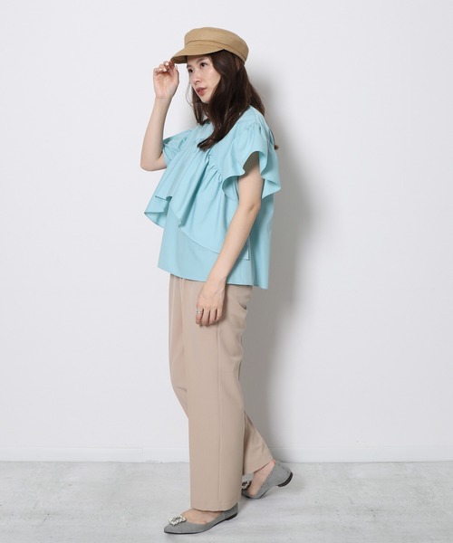 「Re.Verofonna」 半袖ブラウス MEDIUM グリーン レディース_画像4