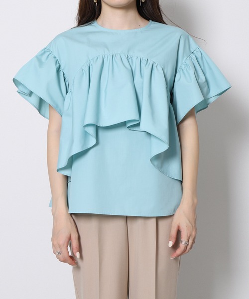 「Re.Verofonna」 半袖ブラウス MEDIUM グリーン レディース_画像5