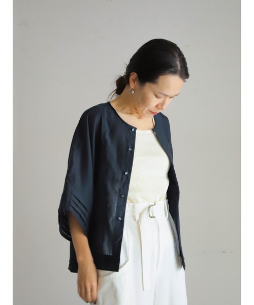 「FIL DE FER」 半袖ブラウス FREE ネイビー レディース_画像9