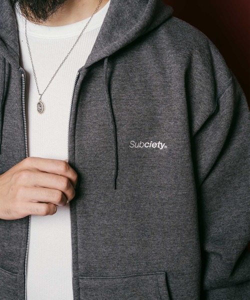 Subciety（サブサエティ） パーカー Trademark zip hoodie メンズ