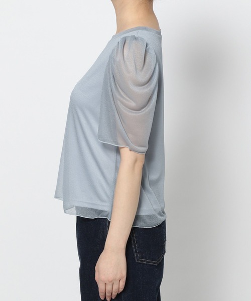 「mysty woman」 半袖カットソー FREE チャコールグレー レディース_画像3