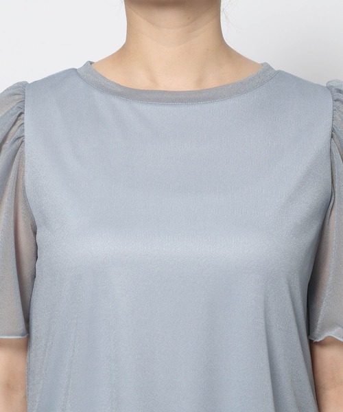 「mysty woman」 半袖カットソー FREE チャコールグレー レディース_画像5