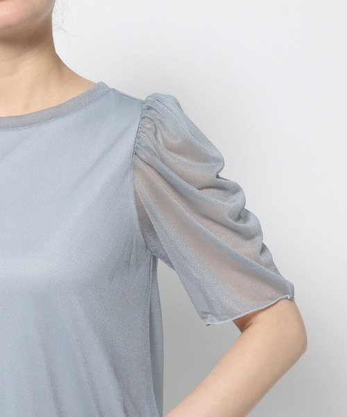 「mysty woman」 半袖カットソー FREE チャコールグレー レディース_画像6