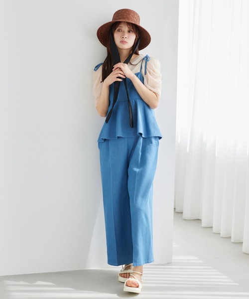 「mysty woman」 半袖カットソー FREE チャコールグレー レディース_画像8