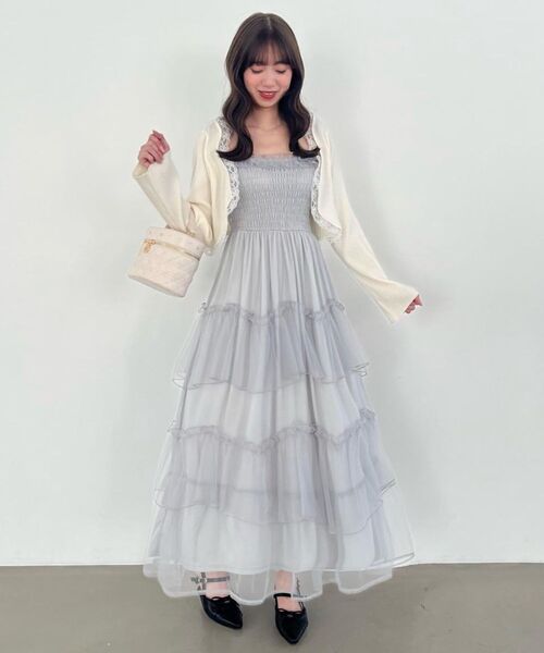 MAJESTIC LEGON（マジェスティックレゴン） カーディガン レースフリル