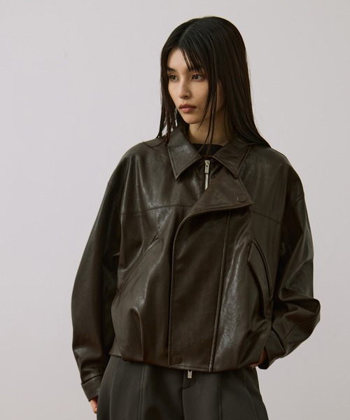 UNITED TOKYO ブルゾン アウター 「新作」コクーンレザーボンバー