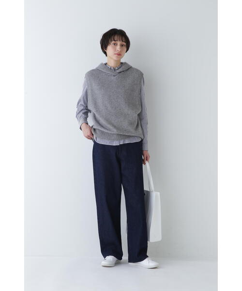 「human woman」 ニットベスト MEDIUM ベージュ レディース_画像3