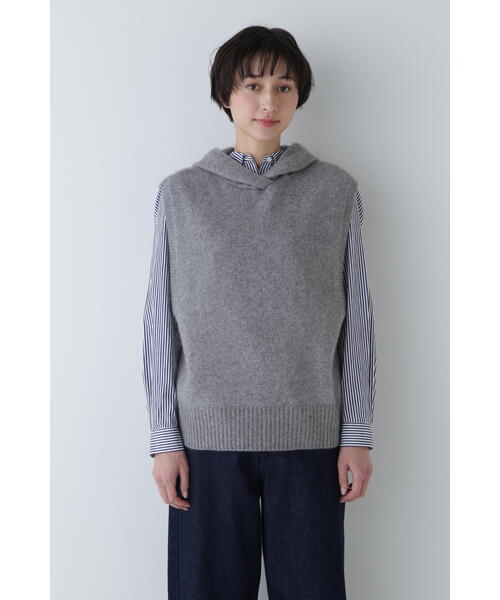 「human woman」 ニットベスト MEDIUM ベージュ レディース_画像4