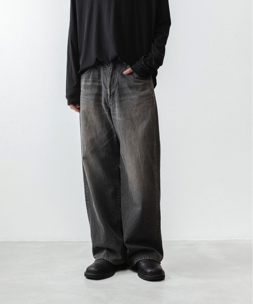 ワイドパンツ ジーンズ 11OZ デニム ワイドジーンズ / 11OZ DENIM WIDE JEANS メンズの画像