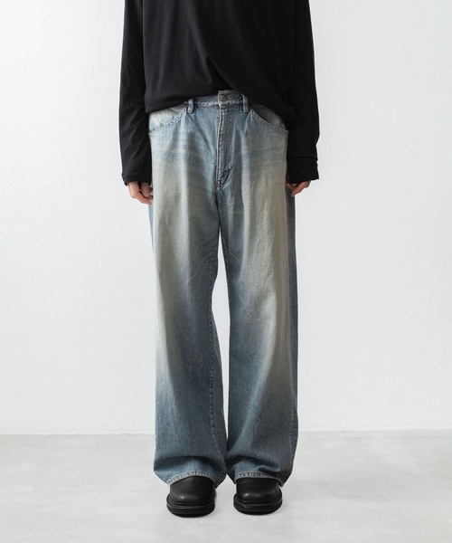 ワイドパンツ ジーンズ 11OZ デニム ワイドジーンズ / 11OZ DENIM WIDE JEANS メンズの画像