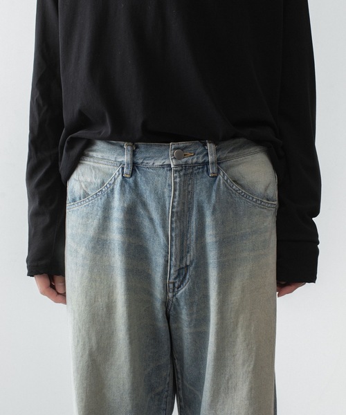 ワイドパンツ ジーンズ 11OZ デニム ワイドジーンズ / 11OZ DENIM WIDE JEANS メンズの画像