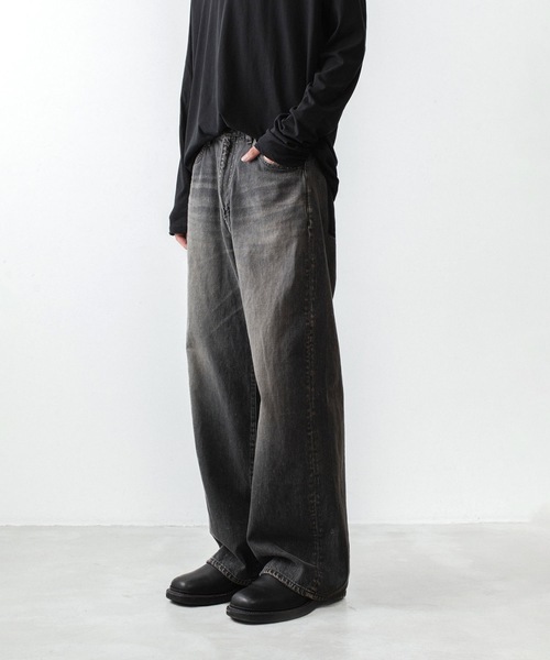 ワイドパンツ ジーンズ 11OZ デニム ワイドジーンズ / 11OZ DENIM WIDE JEANS メンズの画像