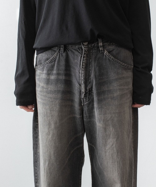 ワイドパンツ ジーンズ 11OZ デニム ワイドジーンズ / 11OZ DENIM WIDE JEANS メンズの画像