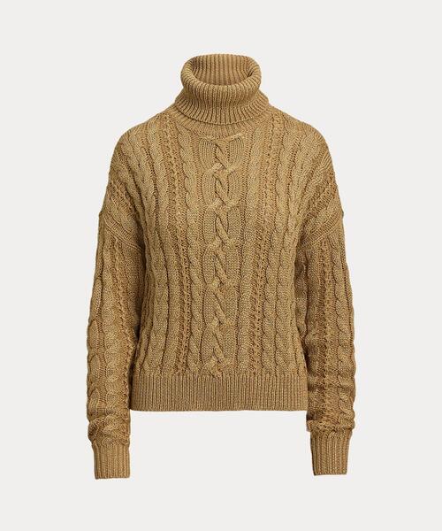 RRL ケーブル編み　タートルネックセーター　アイボリー　L RRL ケーブル編み タートルネックセーター アイボリー L 楽天市場