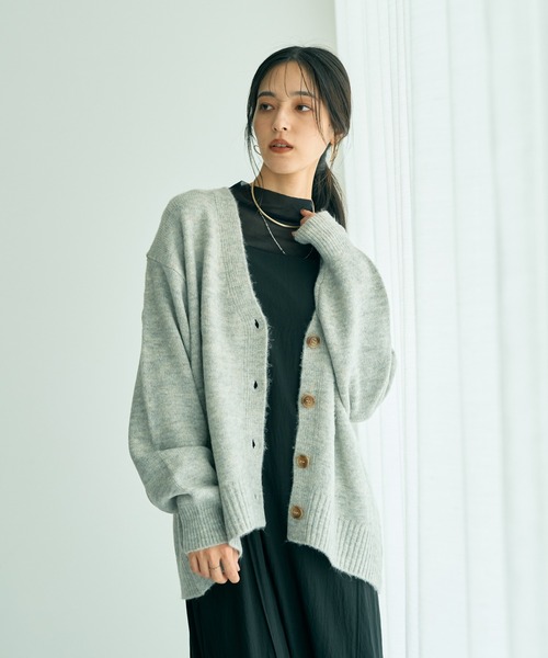 YECCA VECCA（イェッカヴェッカ） カーディガン ミドル丈Vネック