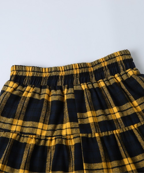 La-gemme（ラジェム） スカート チェック柄ティアードロングスカート