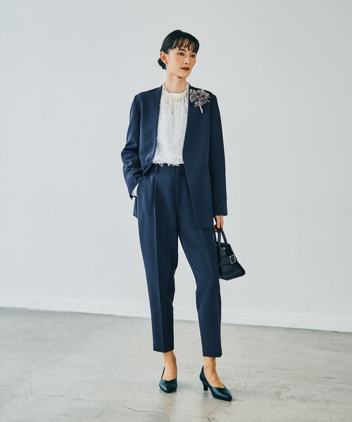 美品✨ レプシィム ノーカラー パンツ スーツ セットアップ 洗える 近年モデル レプシィム ノーカラー パンツ スーツ セットアップ 洗える 近年モデル