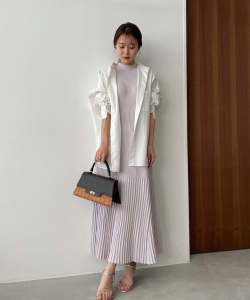 「anuans」 ニットワンピース MEDIUM ホワイト レディース_画像2