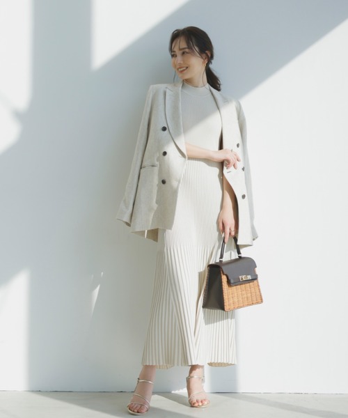 「anuans」 ニットワンピース MEDIUM ホワイト レディース_画像5