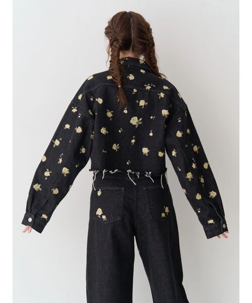 デニムジャケット gジャン Embroideryデニムブルゾン「セットアップ着用可能」 レディースの画像