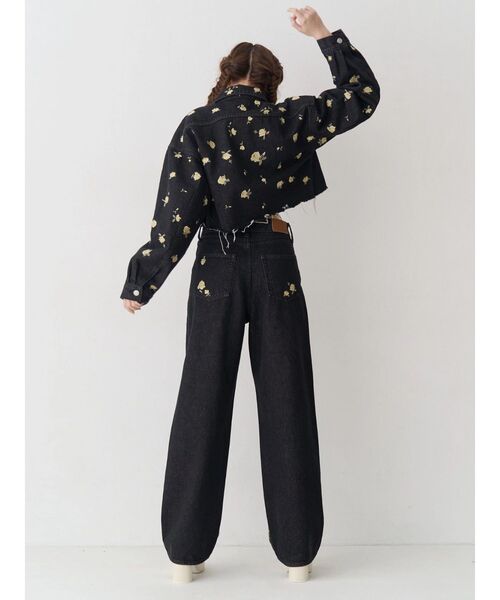 デニムジャケット gジャン Embroideryデニムブルゾン「セットアップ着用可能」 レディースの画像