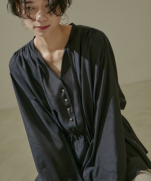 「SALON adam et rope'」 長袖ブラウス FREE ベージュ レディース_画像8