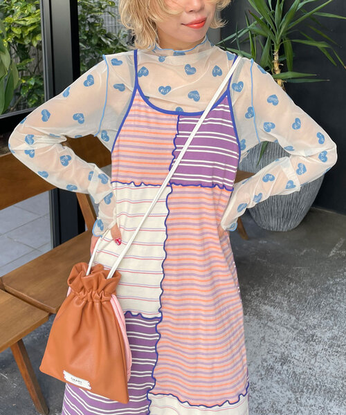 「HELLO.SANFRANCISCO」 キャミソールワンピース ONE SIZE イエロー レディース_画像2