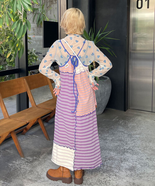 「HELLO.SANFRANCISCO」 キャミソールワンピース ONE SIZE イエロー レディース_画像7