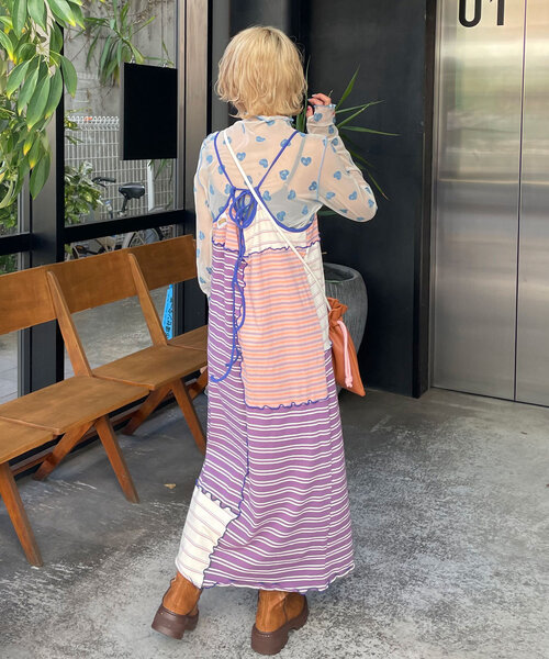 「HELLO.SANFRANCISCO」 キャミソールワンピース ONE SIZE イエロー レディース_画像8