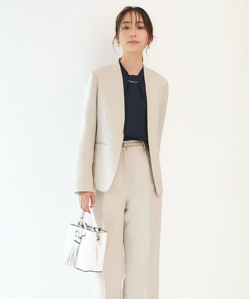 LAUTREAMONT ベージュパンツスーツ　　未使用　サイズ40〜38 ルイルエブティック RUIRUE BOUTIQUE 【洗える】【3点セット】ノー