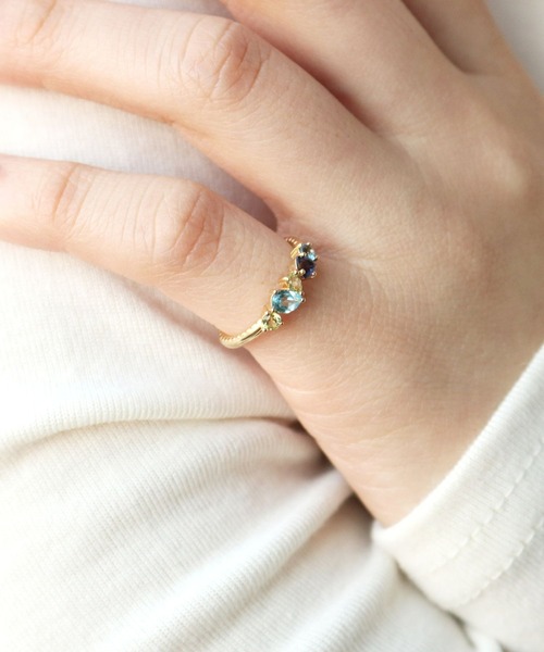 NOJESS（ノジェス） 指輪 リング ゴールドマルチストーンピンキー