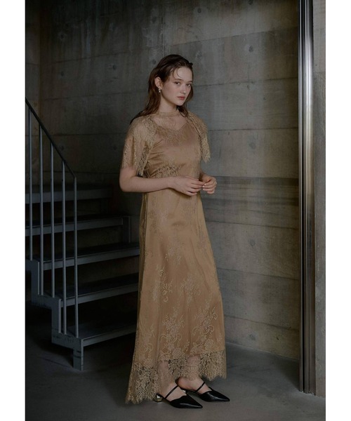 LE'RURE ドレス Lace layered scallop dress : ZOZOTOWN Yahoo!店