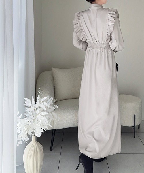 「mily bilet」 長袖ワンピース MEDIUM ネイビー レディース_画像7