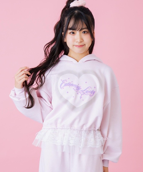 ANAP GiRL（アナップガール） オーバークロップドラメスウェット
