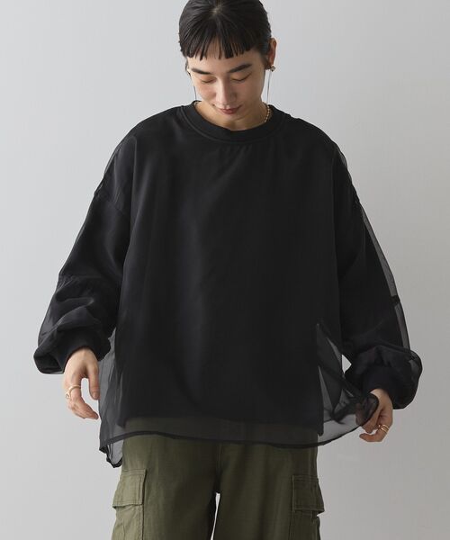 「AMERICAN HOLIC」 スウェットカットソー L アイボリー レディース_画像2