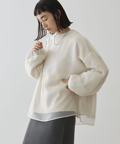 「AMERICAN HOLIC」 スウェットカットソー L アイボリー レディース_画像9