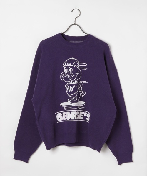 「GEORGE'S」 長袖ニット MEDIUM ホワイト メンズ_画像9