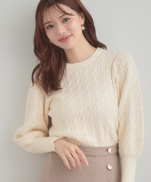 「couture brooch」 長袖ニット 38 アイボリー レディース_画像5