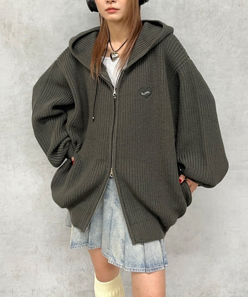 「WHO'S WHO gallery」 ジップアップパーカー FREE グレー レディース_画像4