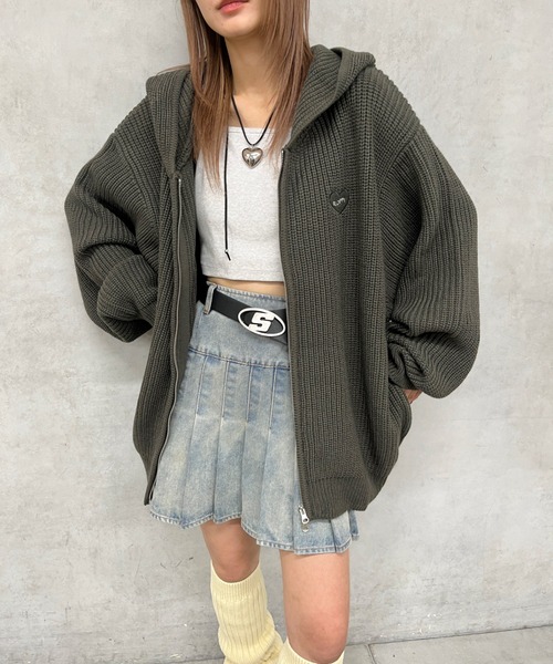 「WHO'S WHO gallery」 ジップアップパーカー FREE グレー レディース_画像6