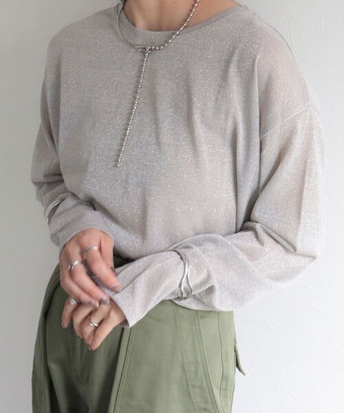 「fredy emue」 長袖カットソー 38 サックスブルー レディース_画像3