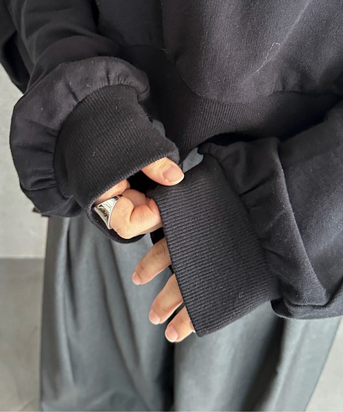 「feepur」 スウェットカットソー MEDIUM ブラック レディース_画像2