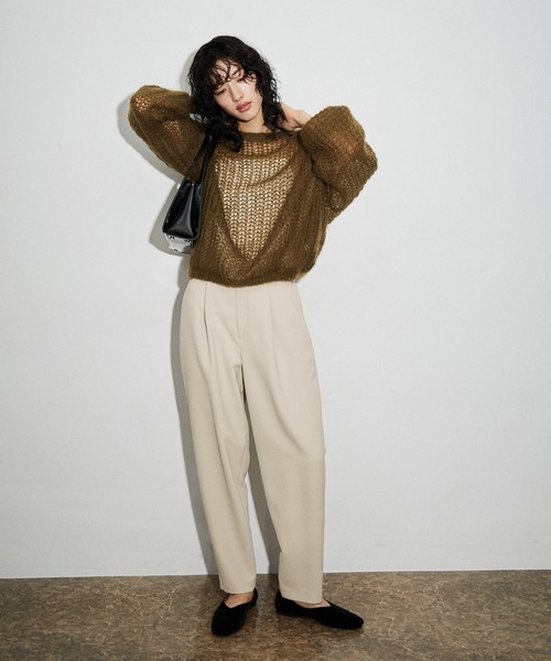 「ADAM ET ROPE'」 パンツ 36 ベージュ レディース_画像6