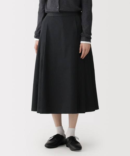 無印良品（MUJI） スカート 婦人 高密度ツイル タックフレアスカート