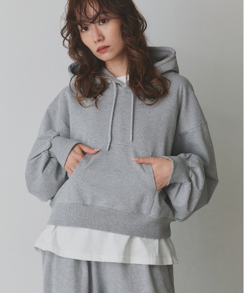 「ad thie」 プルオーバーパーカー LARGE ブラウン レディース_画像5