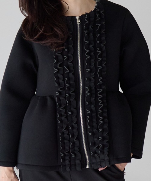 Neige（ネージュ） ジャケット ノーカラージャケット フロントフリル